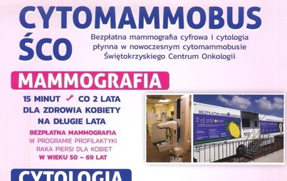 Zdjęcie do Bezpłatne badania mammograficzne i cytologiczne dla kobiet z terenu Gminy Dwikozy