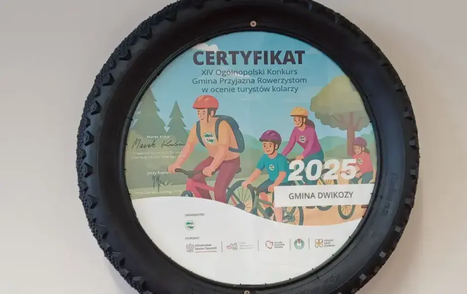 Gmina Dwikozy otrzymała certyfikat "Gmina Przyjazna Rowerzystom"