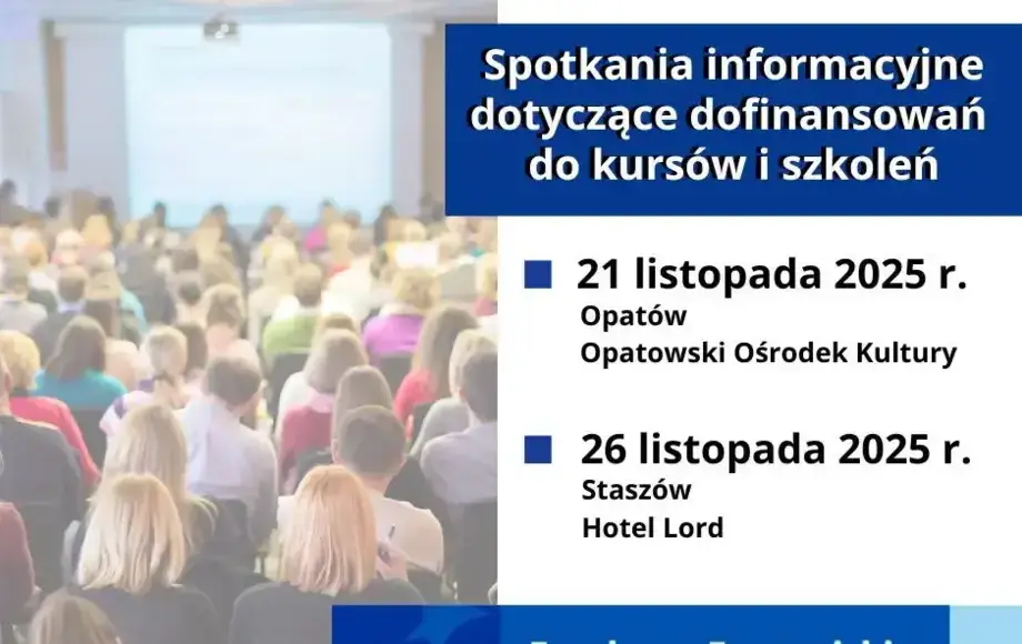 Spotkania informacyjne dotyczące dofinansowania do kursów i szkoleń