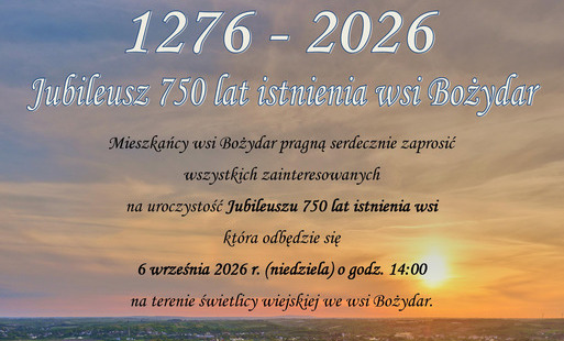 Zdjęcie do Uroczystość Jubileuszu 750 lat istnienia miejscowości Bożydar