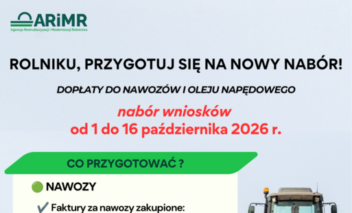 Zdjęcie do Informacja dla rolnik&oacute;w dotycząca naboru wniosk&oacute;w na dopłaty do nawoz&oacute;w i oleju napędowego