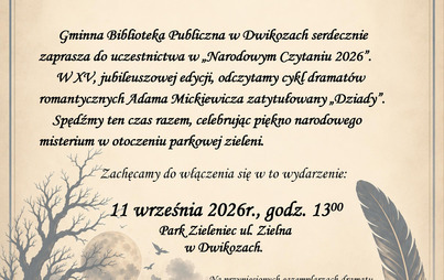 Zdjęcie do Narodowe Czytanie 2026